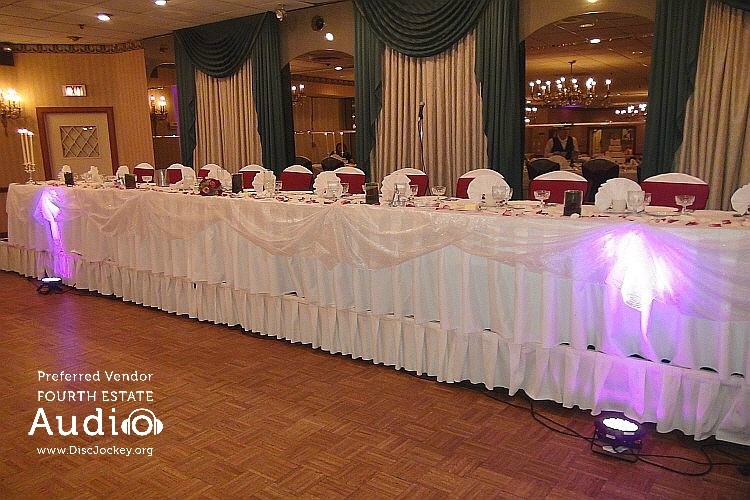 White Eagle Banquets Wedding Party Head Table