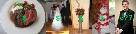Composite of wedding related expenses