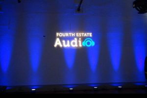 Fourth Estate logo projection on wall