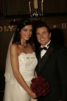 wedding photo of Christopher Knight and Adrianne Curry