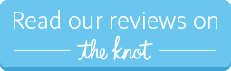 Button that reads "read our reviews on the knot"