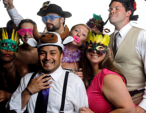 Group of people in a photobooth