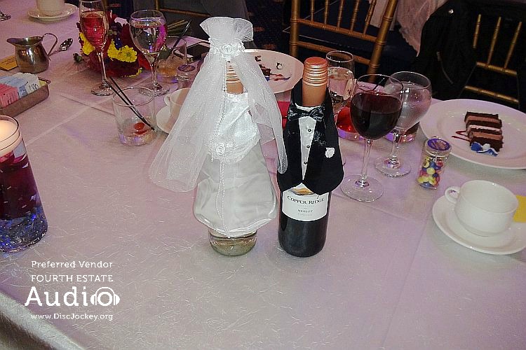 European Crystal Banquets Bride Groom Wine Bottles