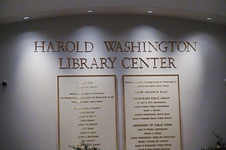 Harold Washington Library Sign